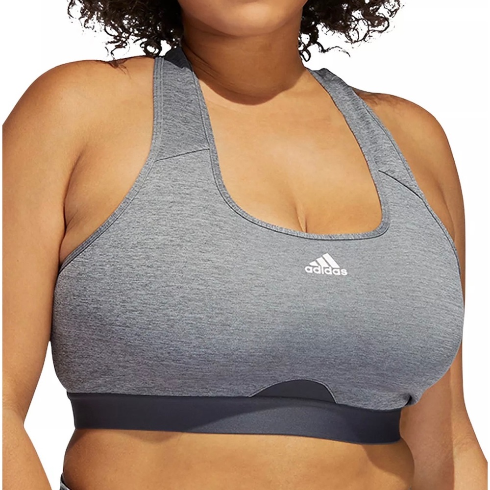 Adidas Powerreact Alpha Gray Sport Bra SZ M! NEW!